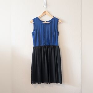 Enfocus Studio Royal Blue and Black Sleeveless Midi Dress